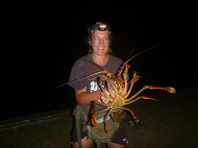 Erin with her tiny lobster